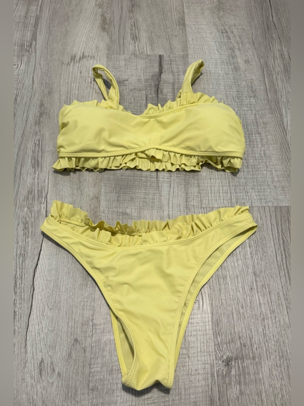 Lemon Ruffle Bikini Set